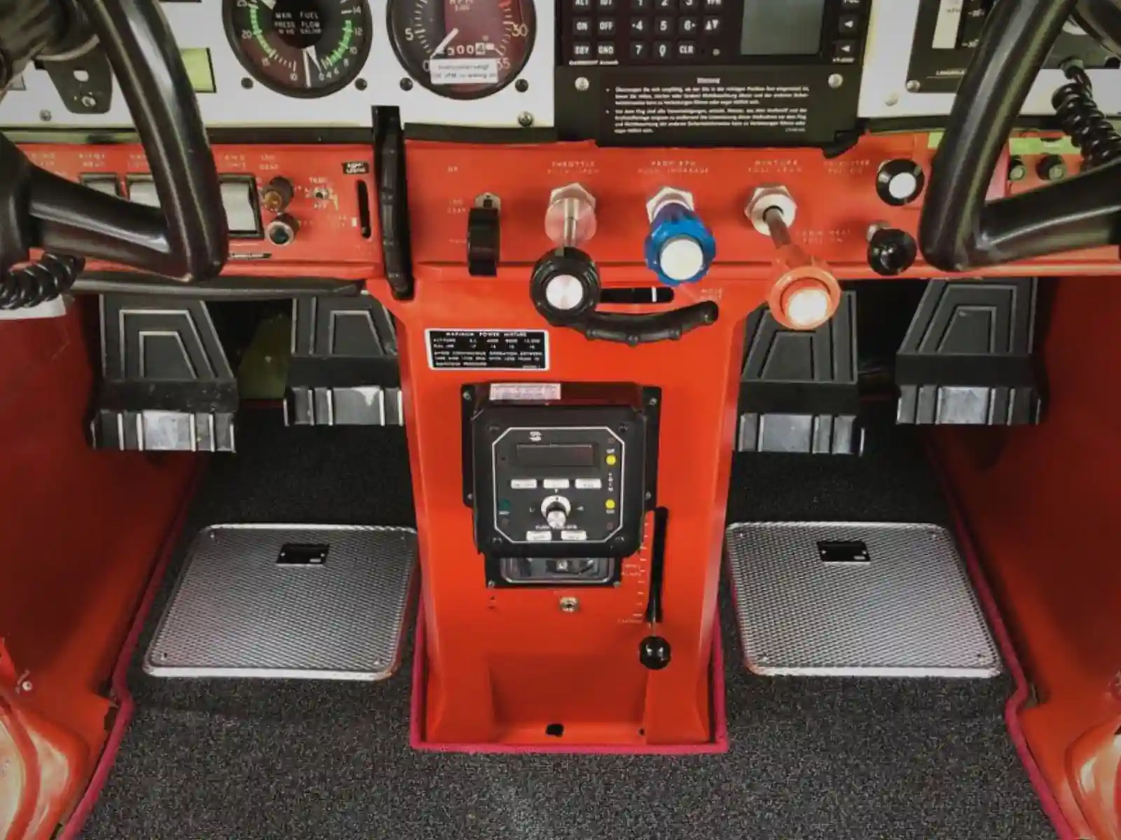 Installed scuff plate in cockpit